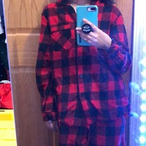 flannel pj top